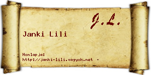 Janki Lili névjegykártya