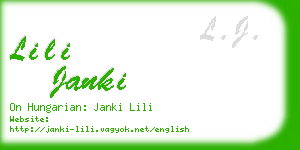 lili janki business card